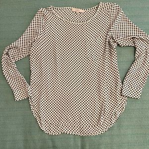 Loft White Top with Blue Flowers